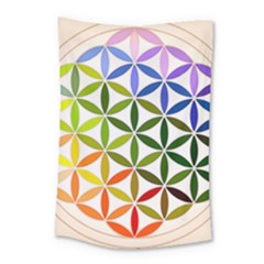 Mandala Rainbow Colorful Small Tapestry by Grandong