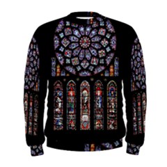 Chartres Cathedral Notre Dame De Paris Stained Glass Men s Sweatshirt by Grandong