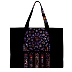 Chartres Cathedral Notre Dame De Paris Stained Glass Zipper Mini Tote Bag by Grandong