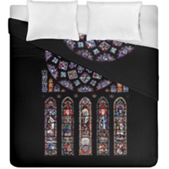 Chartres Cathedral Notre Dame De Paris Stained Glass Duvet Cover Double Side (king Size) by Grandong