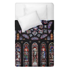 Chartres Cathedral Notre Dame De Paris Stained Glass Duvet Cover Double Side (single Size) by Grandong