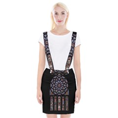 Chartres Cathedral Notre Dame De Paris Stained Glass Braces Suspender Skirt by Grandong