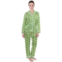 Another-green-design Another-green-design Women s Long Sleeve Satin Pajamas Set	