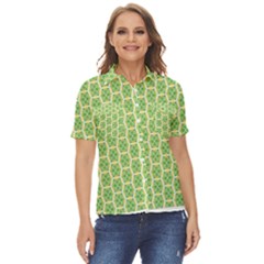 Another-green-design Another-green-design Women s Short Sleeve Double Pocket Shirt