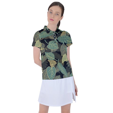 Autumn Fallen Leaves Dried Leaves Women s Polo Tee by Grandong