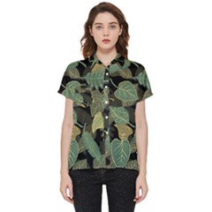 Autumn Fallen Leaves Dried Leaves Short Sleeve Pocket Shirt by Grandong