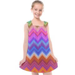 Pattern Chevron Zigzag Background Kids  Cross Back Dress by Grandong