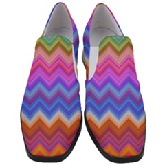 Pattern Chevron Zigzag Background Women Slip On Heel Loafers by Grandong
