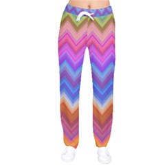 Pattern Chevron Zigzag Background Women Velvet Drawstring Pants by Grandong