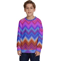 Pattern Chevron Zigzag Background Kids  Crewneck Sweatshirt by Grandong