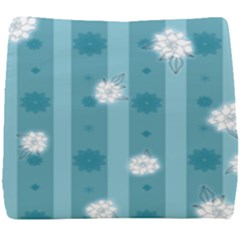 Gardenia Flowers White Blue Seat Cushion by Grandong