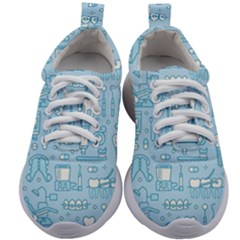 Dentist Blue Seamless Pattern Kids Athletic Shoes by Grandong