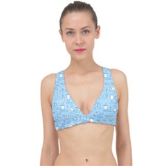 Dentist Blue Seamless Pattern Classic Banded Bikini Top by Grandong