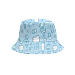Dentist Blue Seamless Pattern Inside Out Bucket Hat (kids) by Grandong
