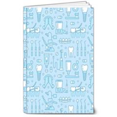 Dentist Blue Seamless Pattern 8  X 10  Softcover Notebook by Grandong