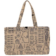 Aztec Tribal African Egyptian Style Seamless Pattern Vector Antique Ethnic Canvas Work Bag by Grandong