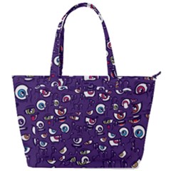 Eye Artwork Decor Eyes Pattern Purple Form Backgrounds Illustration Back Pocket Shoulder Bag  by Grandong