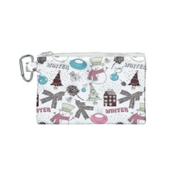 Christmas Themed Collage Winter House New Year Canvas Cosmetic Bag (small) by Grandong