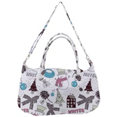 Christmas Themed Collage Winter House New Year Removable Strap Handbag by Grandong