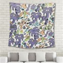 Purple Orange Green Blue Cartoon Square Tapestry (Large) View2