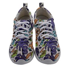 Purple Orange Green Blue Cartoon Women Athletic Shoes by Grandong