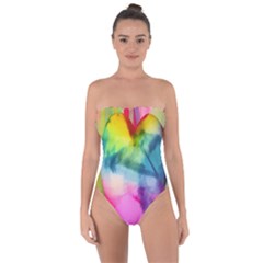 Heart Design Tie Back One Piece Swimsuit by Trending