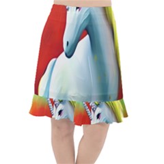 Unicorn Design Fishtail Chiffon Skirt by Trending