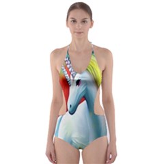 Unicorn Design Cut-out One Piece Swimsuit by Trending