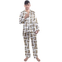 Sketchy Bear Kiddos Men s Long Sleeve Satin Pajamas Set