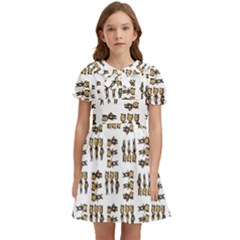 Sketchy Bear Kiddos Kids  Bow Tie Puff Sleeve Dress by dflcprintsclothing