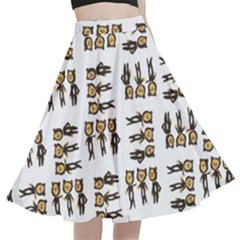 Sketchy Bear Kiddos A-line Full Circle Midi Skirt With Pocket by dflcprintsclothing