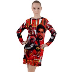 Carlos Sainz Long Sleeve Hoodie Dress by Boster123