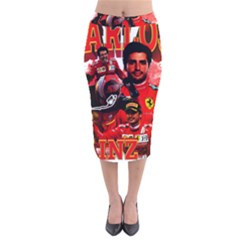 Carlos Sainz Velvet Midi Pencil Skirt by Boster123