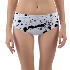 Monochrome Mirage  Reversible Mid-waist Bikini Bottoms by dflcprintsclothing