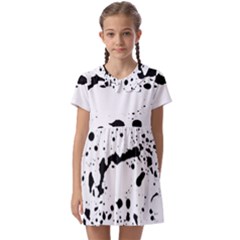 Monochrome Mirage  Kids  Asymmetric Collar Dress by dflcprintsclothing