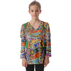 Supersonic Sunblast Kids  V Neck Casual Top