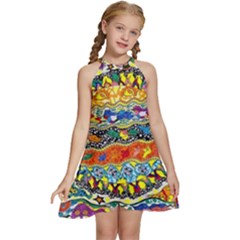 Supersonic Sunblast Kids  Halter Collar Waist Tie Chiffon Dress by chellerayartisans