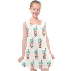 Cute Boba Kids  Cross Back Dress by artworkshop