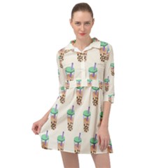 Cute Boba Mini Skater Shirt Dress