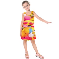 Wallpaper Emoji Kids  Sleeveless Dress by artworkshop