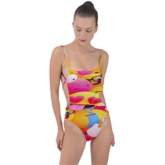 Wallpaper Emoji Tie Strap One Piece Swimsuit by artworkshop