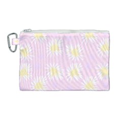 Mazipoodles Bold Daisies Pink Canvas Cosmetic Bag (large) by Mazipoodles