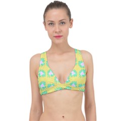 Mazipoodles Bold Daises Yellow Classic Banded Bikini Top by Mazipoodles