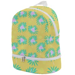 Mazipoodles Bold Daises Yellow Zip Bottom Backpack by Mazipoodles