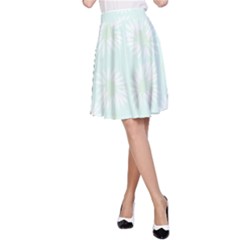 Mazipoodles Bold Daisies Spearmint A-line Skirt