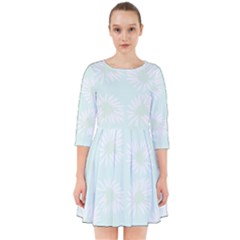 Mazipoodles Bold Daisies Spearmint Smock Dress by Mazipoodles