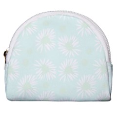 Mazipoodles Bold Daisies Spearmint Horseshoe Style Canvas Pouch by Mazipoodles