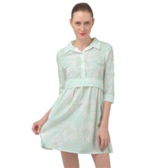 Mazipoodles Bold Daisies Spearmint Mini Skater Shirt Dress by Mazipoodles