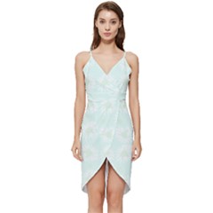 Mazipoodles Bold Daisies Spearmint Wrap Frill Dress by Mazipoodles