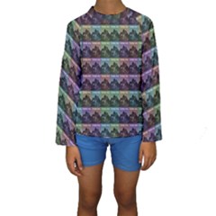 Inspirational Think Big Concept Pattern Kids  Long Sleeve Swimwear by dflcprintsclothing